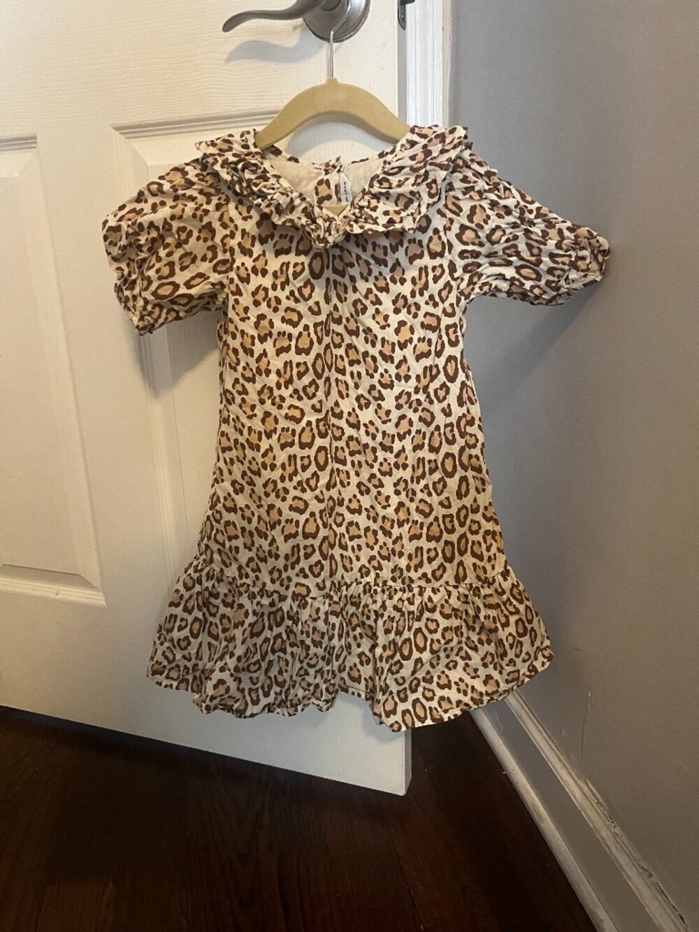 Janie and Jack leopard Girls Dress size 7 Cotton
